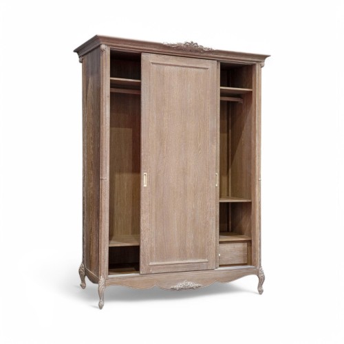 Dulap lemn masiv, maro, 2 uși glisante, inserții ornamentale, Jasmina Dulap lemn masiv, maro, 2 uși glisante, inserții ornamentale, Jasmina