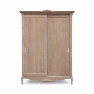 Dulap lemn masiv, maro, 2 uși glisante, inserții ornamentale, Jasmina Dulap lemn masiv, maro, 2 uși glisante, inserții ornamentale, Jasmina