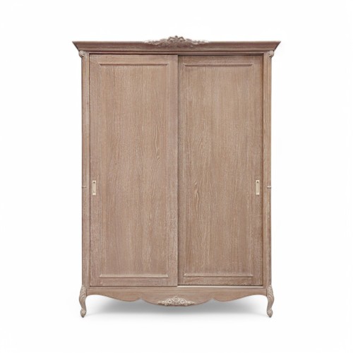 Dulap lemn masiv, maro, 2 uși glisante, inserții ornamentale, Jasmina Dulap lemn masiv, maro, 2 uși glisante, inserții ornamentale, Jasmina