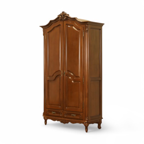 Dulap lemn masiv, maro/alb, 2 uși, inserții ornamentale, Royal Dulap lemn masiv, maro/alb, 2 uși, inserții ornamentale, Royal
