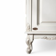 Dulap lemn masiv, maro/alb, 3 uși, inserții ornamentale, Royal Dulap lemn masiv, maro/alb, 3 uși, inserții ornamentale, Royal