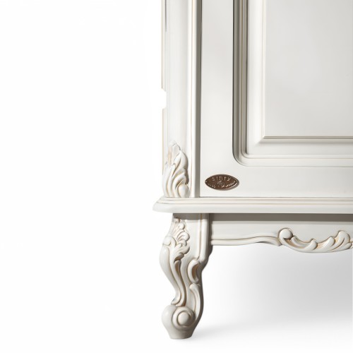 Dulap lemn masiv, maro/alb, 3 uși, inserții ornamentale, Royal Dulap lemn masiv, maro/alb, 3 uși, inserții ornamentale, Royal