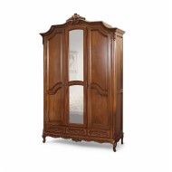 Dulap lemn masiv, maro/alb, 3 uși, inserții ornamentale, Royal Dulap lemn masiv, maro/alb, 3 uși, inserții ornamentale, Royal