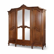 Dulap lemn masiv, maro/alb, 4 uși, inserții ornamentale, Royal Dulap lemn masiv, maro/alb, 4 uși, inserții ornamentale, Royal