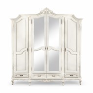 Dulap lemn masiv, maro/alb, 4 uși, inserții ornamentale, Royal Dulap lemn masiv, maro/alb, 4 uși, inserții ornamentale, Royal