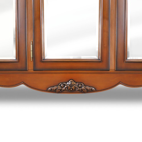 Dulap lemn masiv, maro/alb, 5 uși, inserții ornamentale, Jasmina Dulap lemn masiv, maro/alb, 5 uși, inserții ornamentale, Jasmina