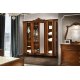 Dulapuri din lemn masiv, Dulap lemn masiv, maro/alb, 4 uși, oglinzi inserate, Firenze