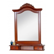 Ramă oglindă lemn masiv, maro/alb, 2 sertare, Elips Ramă oglindă lemn masiv, maro/alb, 2 sertare, Elips