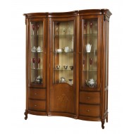Cristalier lemn masiv, maro/alb, 3 uși, Firenze Cristalier lemn masiv, maro/alb, 3 uși, Firenze