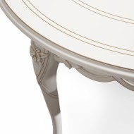 Masă lemn masiv, alb, extensibilă, rotundă, Flora Masă lemn masiv, alb, extensibilă, rotundă, Flora