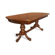 Masă lemn masiv, maro/alb, extensibilă, Royal Masă lemn masiv, maro/alb, extensibilă, Royal