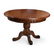 Masă lemn masiv, maro/alb, extensibilă, rotundă, Royal Masă lemn masiv, maro/alb, extensibilă, rotundă, Royal