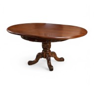 Masă lemn masiv, maro/alb, extensibilă, rotundă, Royal Masă lemn masiv, maro/alb, extensibilă, rotundă, Royal