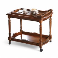 Măsuță lemn masiv, maro/alb, de servit, Royal Măsuță lemn masiv, maro/alb, de servit, Royal