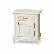 Noptieră lemn masiv, maro/alb, 1 sertar, 1 ușă, dreapta, Royal Noptieră lemn masiv, maro/alb, 1 sertar, 1 ușă, dreapta, Royal