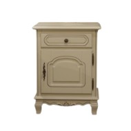 Noptieră lemn masiv, gri, 1 sertar, 1 ușă, dreapta, Elips