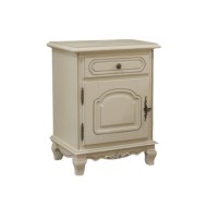 Noptieră lemn masiv, gri, 1 sertar, 1 ușă, stânga, Elips