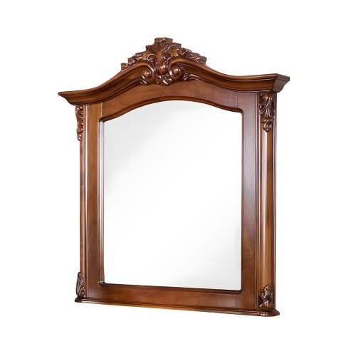 Ramă oglindă lemn masiv, maro/alb, detalii ornamentale, Royal Ramă oglindă lemn masiv, maro/alb, detalii ornamentale, Royal