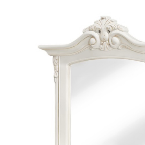 Ramă oglindă lemn masiv, maro/alb, detalii ornamentale, Royal Ramă oglindă lemn masiv, maro/alb, detalii ornamentale, Royal