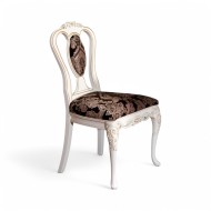 Scaun lemn masiv, alb, Md.2, tapiserie multicoloră,  Flora Scaun lemn masiv, alb, Md.2, tapiserie multicoloră,  Flora