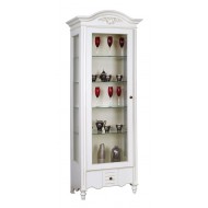 Cristalier lemn masiv, alb, 1 ușă, stânga, Yana Cristalier lemn masiv, alb, 1 ușă, stânga, Yana
