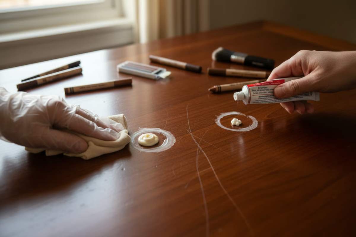 6. Eliminarea petelor si zgarieturilor de pe mobila din lemn masiv_Tehnici de eliminare a petelor de apa si zgarieturilor de pe mobila din lemn masiv